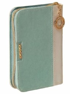 Picture of Tehillim Eis Ratzon Faux Leather Hebrew Zippered 2 Tone Design Gold Charm Mint